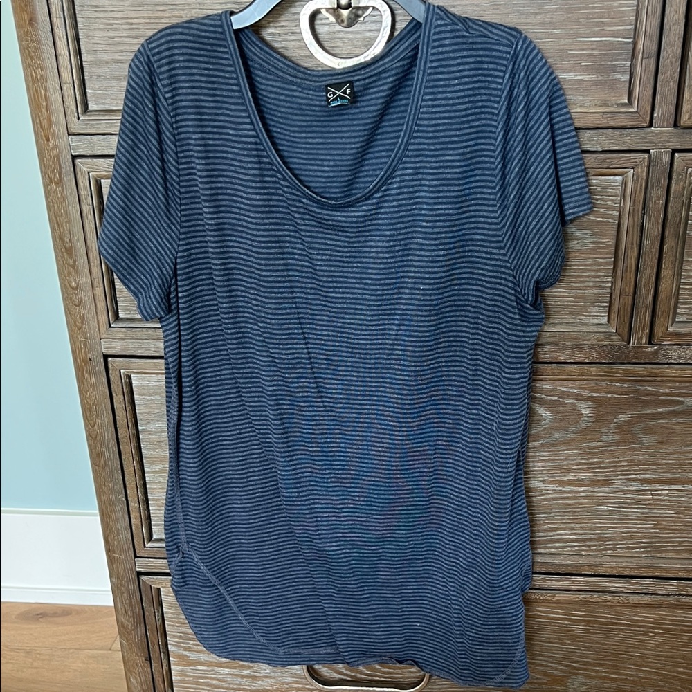 Navy Striped Short Sleeve Women's Tee